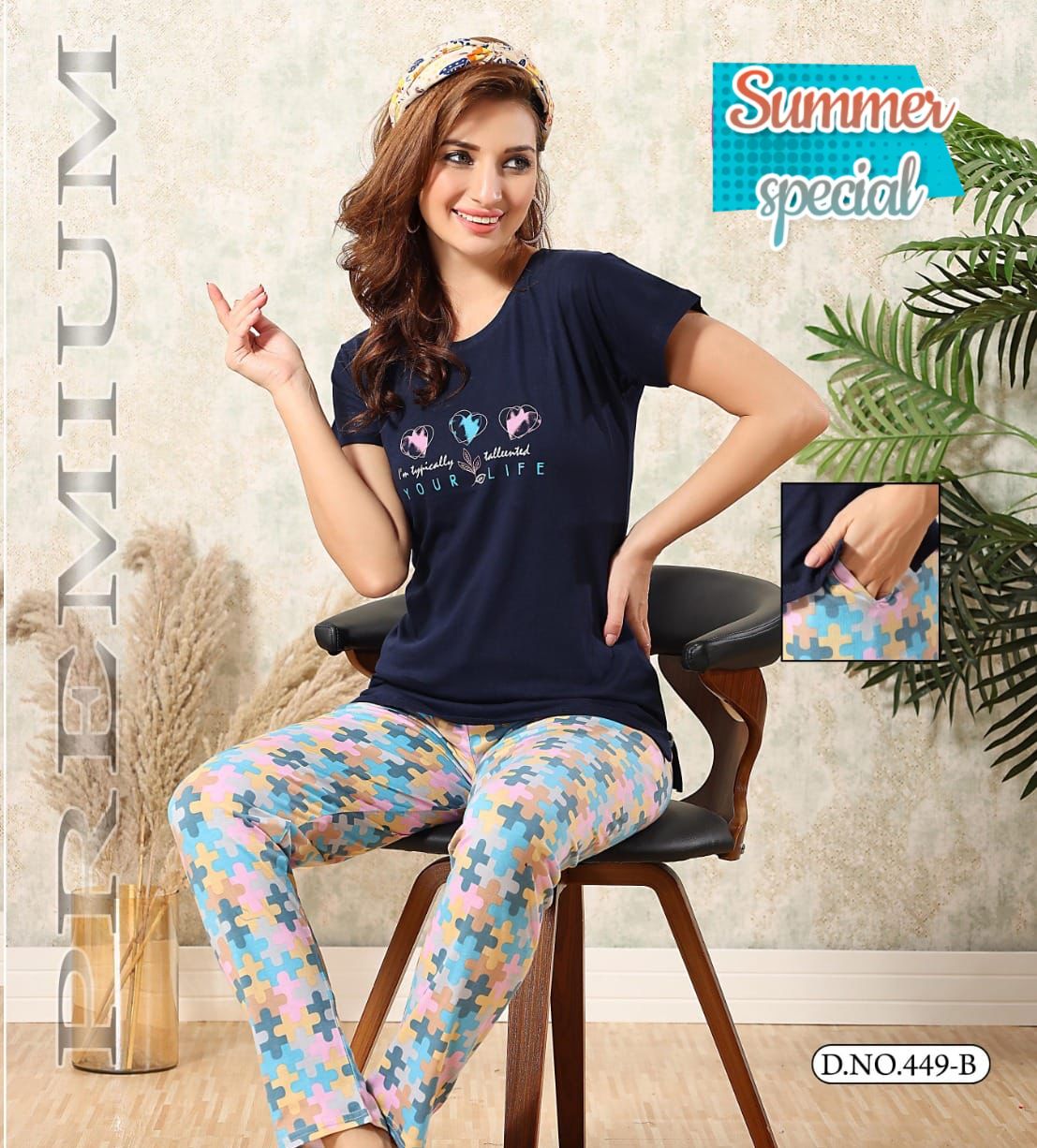 Summer Special Vol 449 Hosiery Cotton Night Suits Catalog
